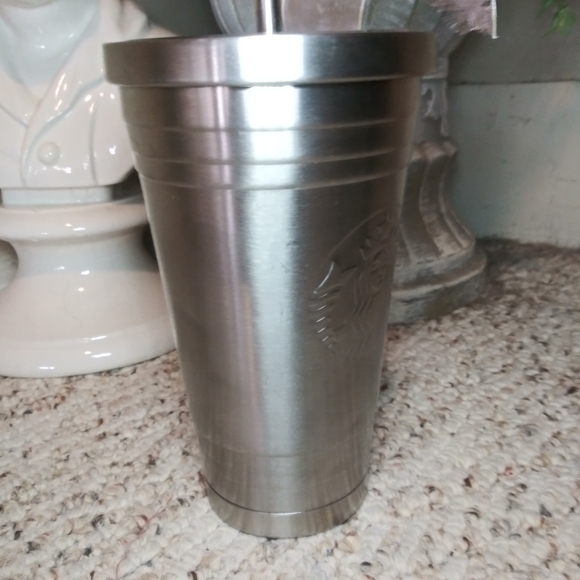 Starbucks Rare 2012 Stainless Steel 16 Ounce Insulated Siren Cold Cup With Straw - Picture 7 of 15